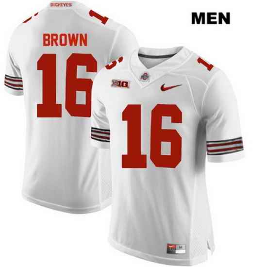Cameron Brown Nike Ohio State Buckeyes Authentic Mens Stitched  16 White College Football Jersey Jersey